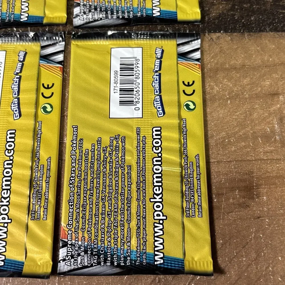 4x Pokemon Sun Moon Cosmic Eclipse 3 Card Mini Booster Packs Art Set 2019 Sealed